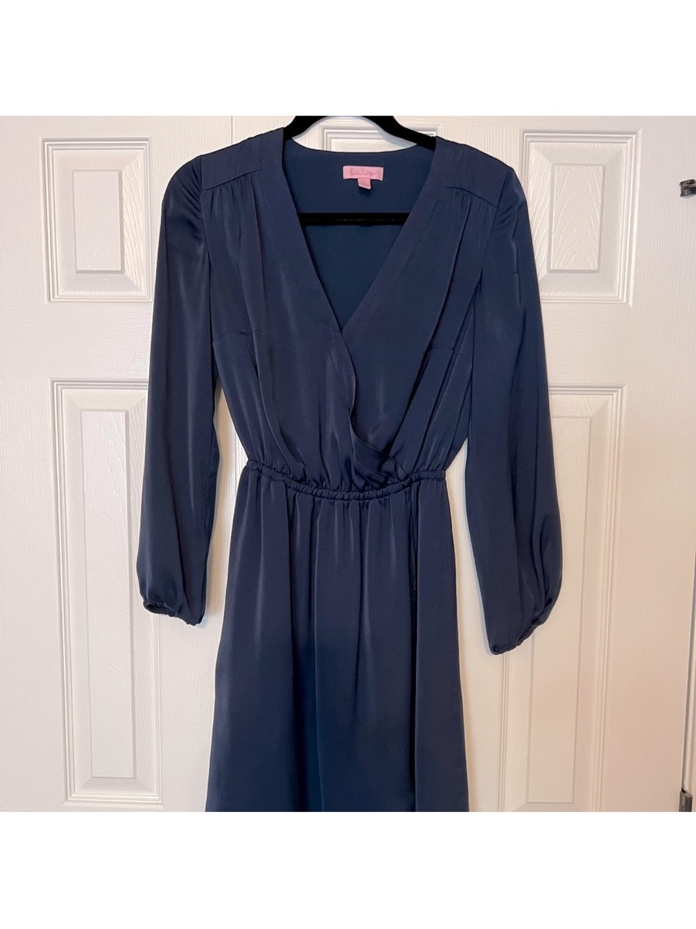 Lilly Pulitzer Navy Long Sleeve Surplice Dress